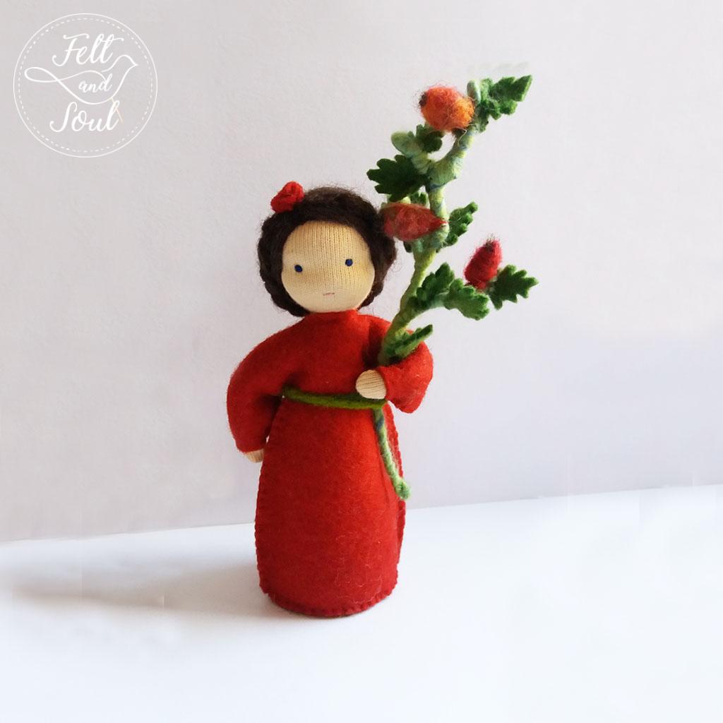 Felt and Soul Csipkebogyó tündér gyapjúfilc asztali báb